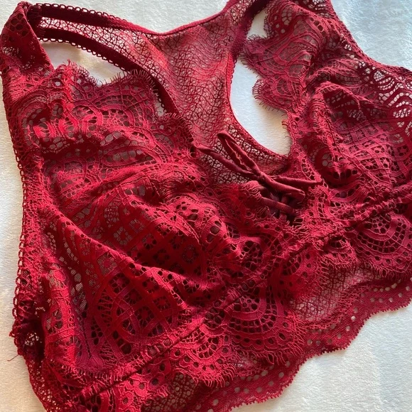 Victoria's Secret Red Lace Racerback Bralette - Picture 6 of 8
